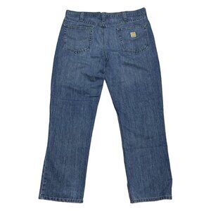 Carhartt Relaxed Fit Blue Denim Straight Fit Casual Work Mens Jeans 38x32
